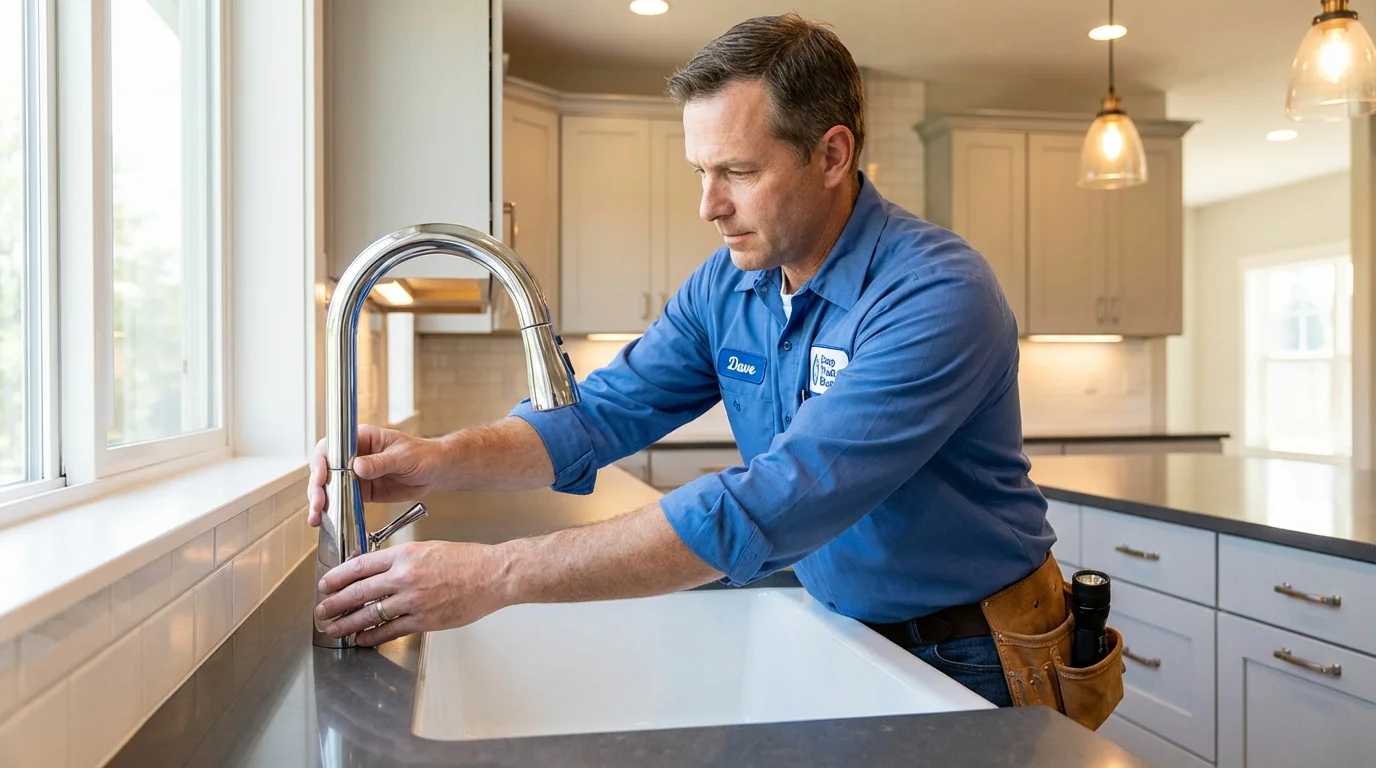 Kitchen faucet installation by Johns Plumbing LLC in Birdsboro